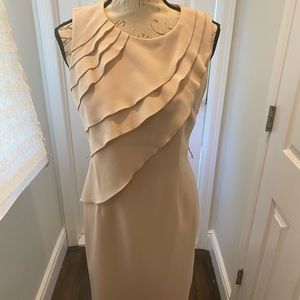 Vince Camuto Ruffle Nude Dress Size 6 New